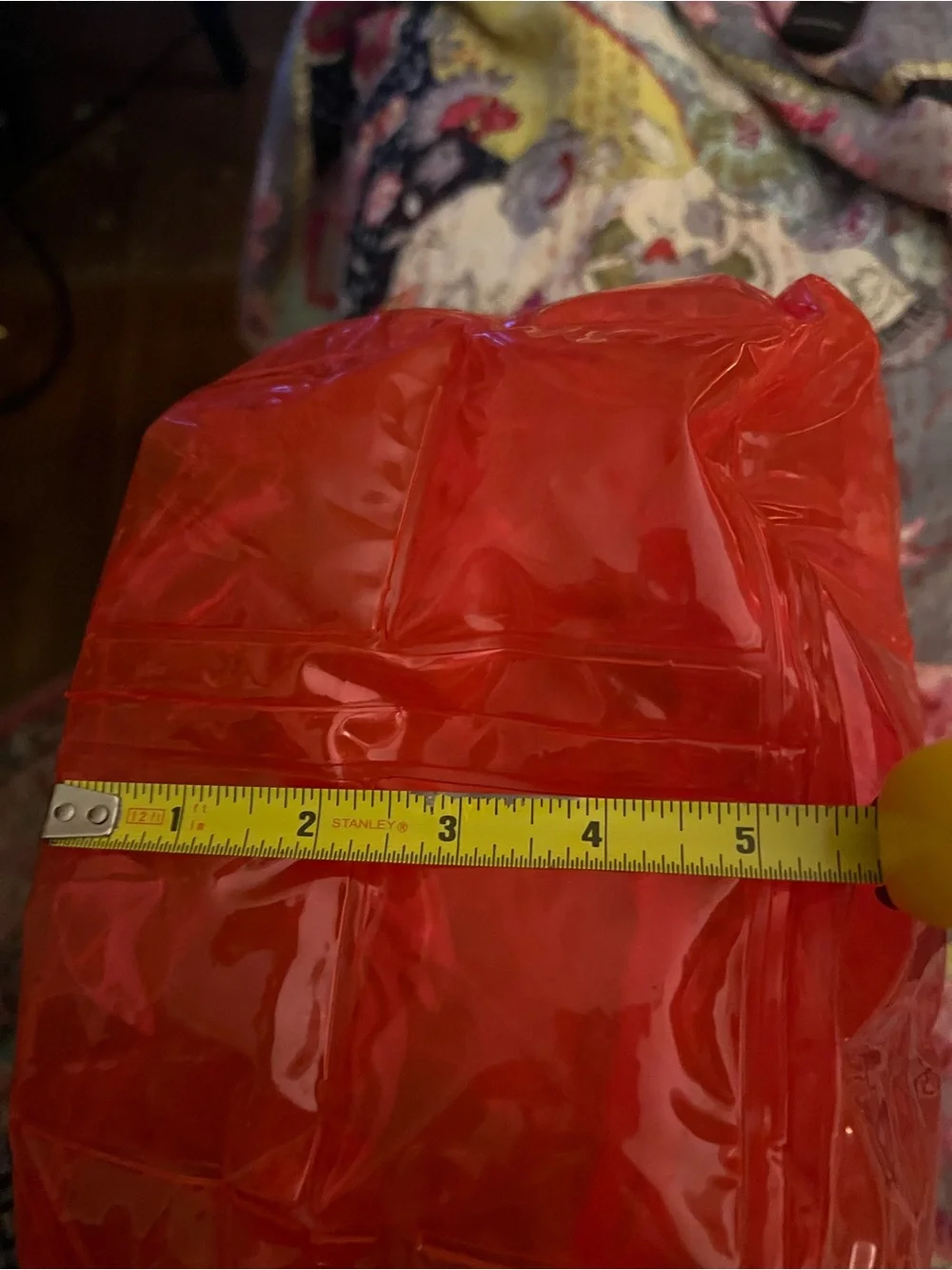 1990s Inflatable Bubble Backpack Neon Red PVC Y2K Blow-Up Rave Bag Festival